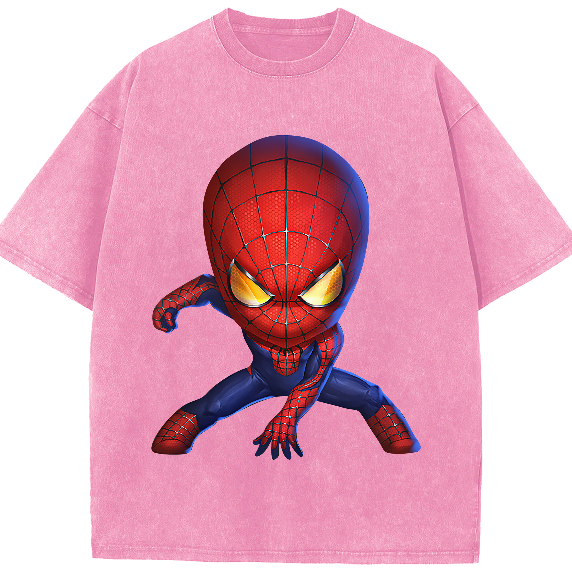 （画像用） Spider Man スパイダーマン 綿100% ヴィンテージ風 半袖Tシャツ（フロントプリント）